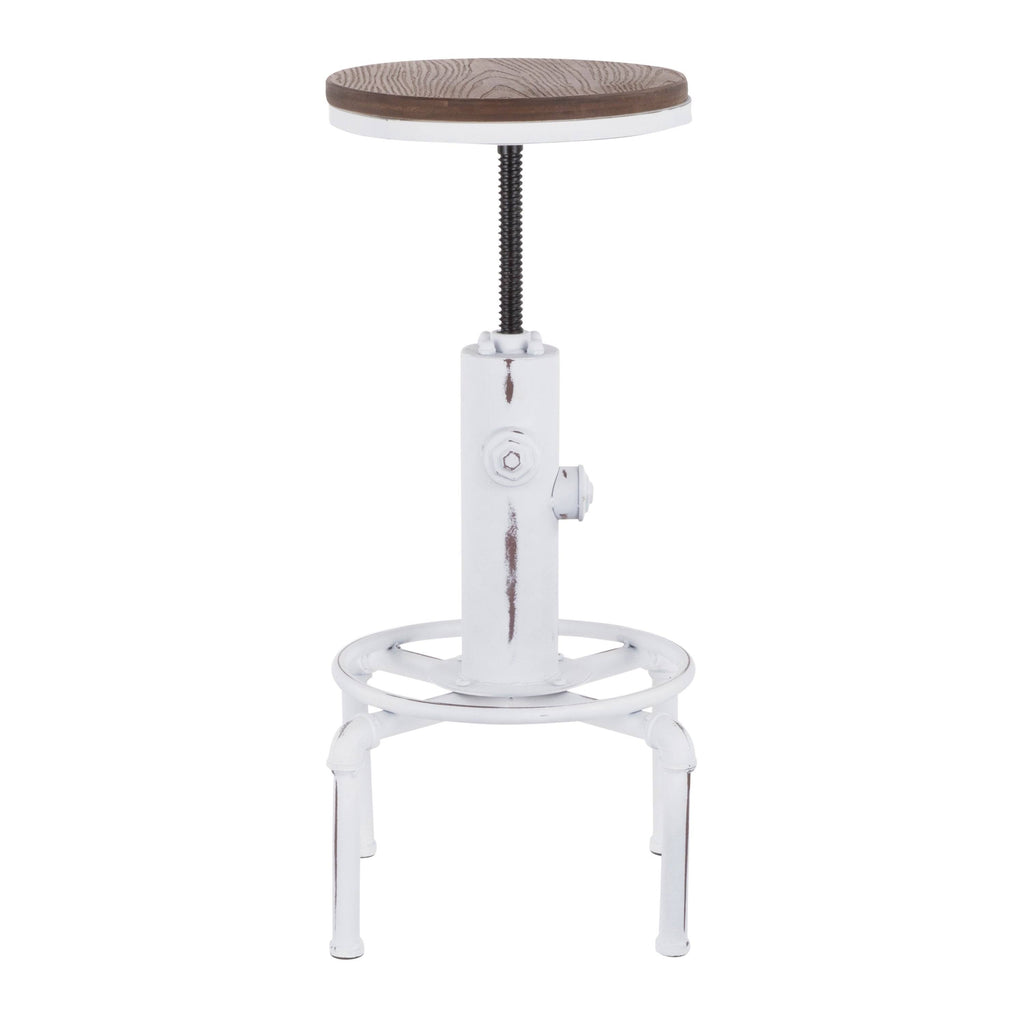 Industrial Barstool in Metal and Wood (Red) A710449