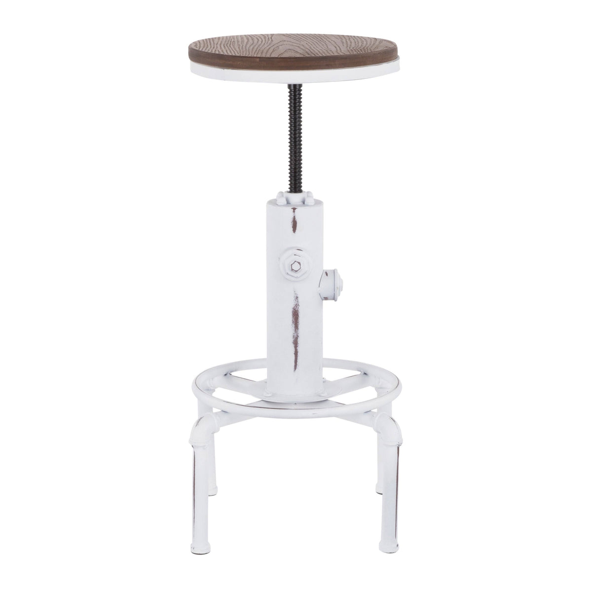 Industrial Barstool in Metal and Wood (Red) A710449