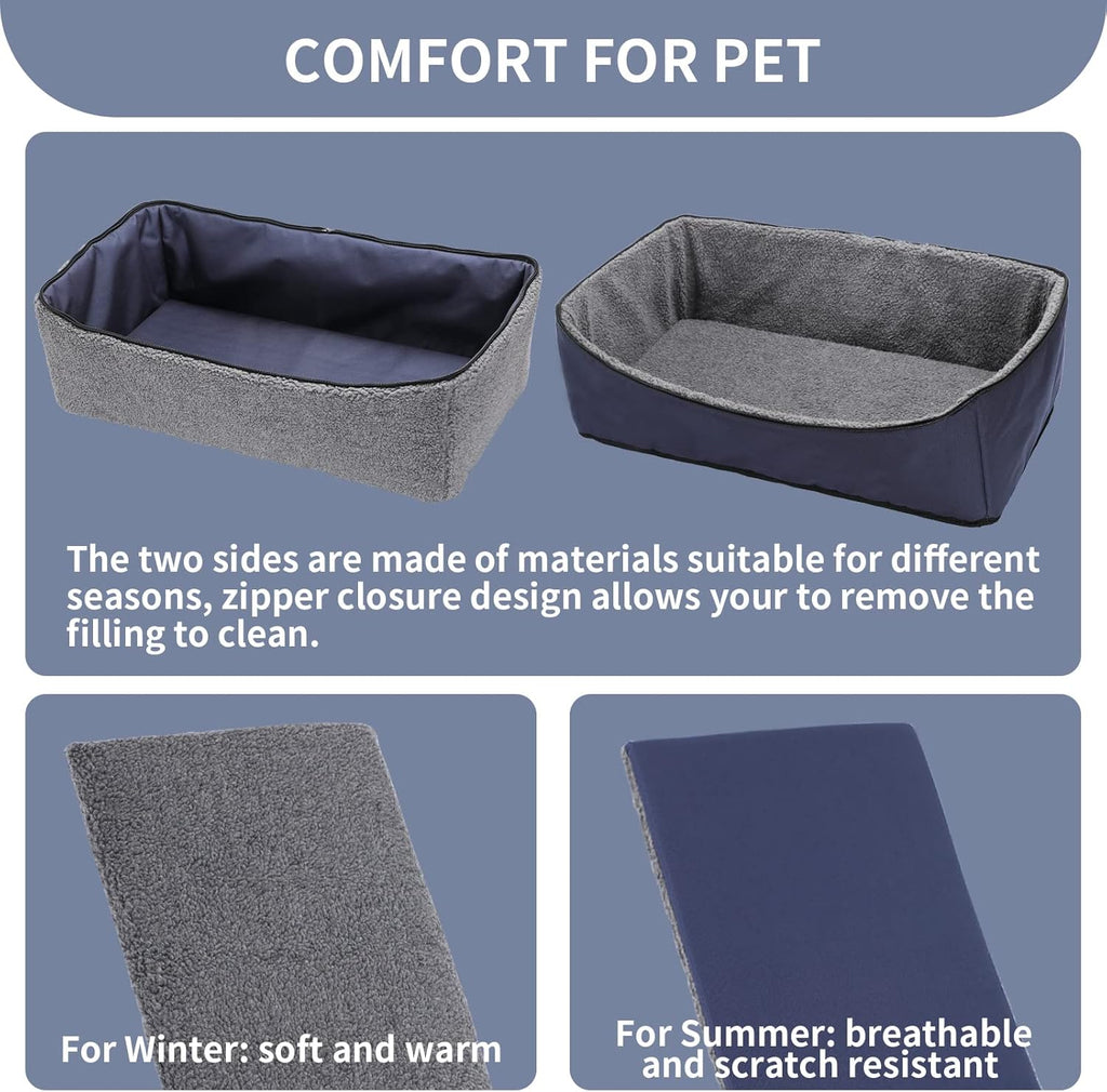 Deep Blue Pet Car Booster Seat with 2 Safety Leashes A3000
