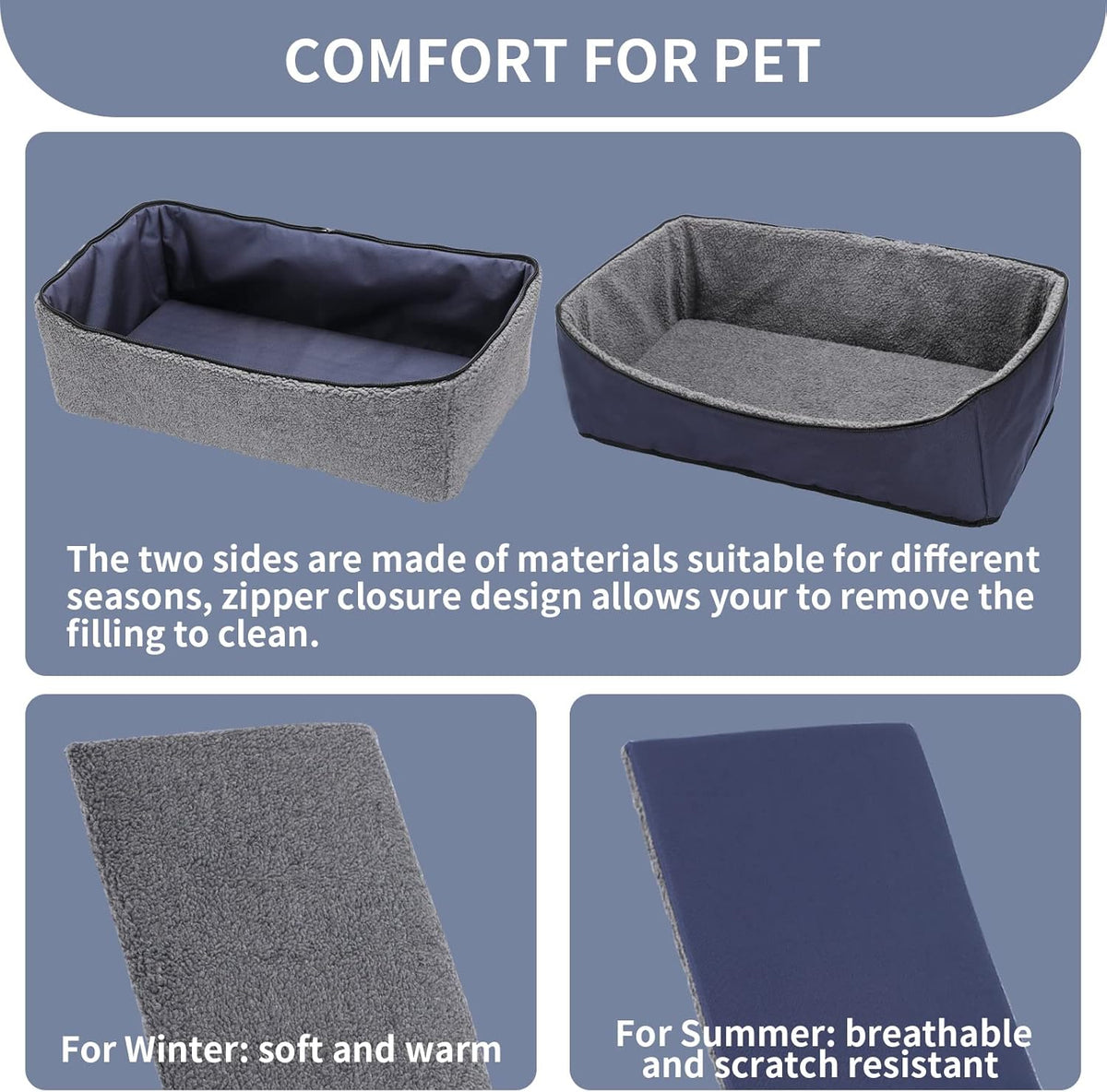 Deep Blue Pet Car Booster Seat with 2 Safety Leashes A3000