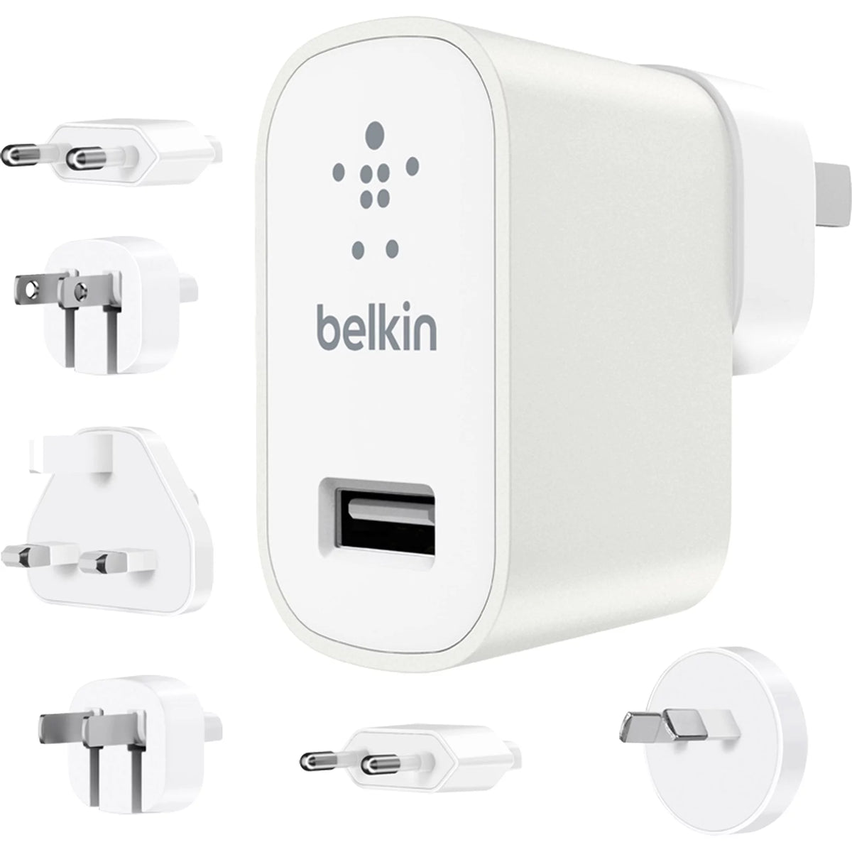 White Single USB Wall Charger with 6 Adapters O499215
