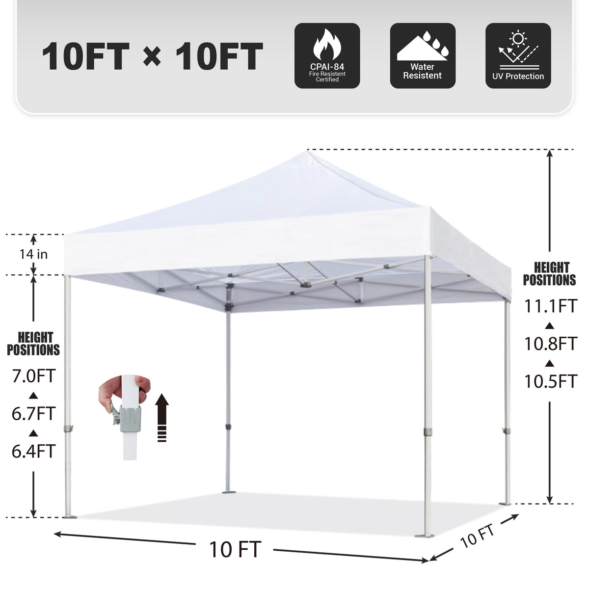 10x10 Pop Up Canopy Tent with Roller Bag A5597