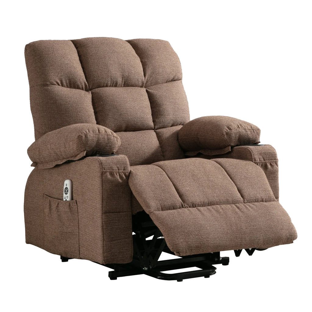 Brown Power Lift Recliner Chair with Massage and Heating H963