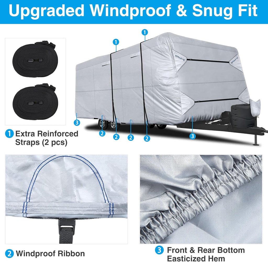 150D Rip-Stop Waterproof Travel Trailer Cover 26'1 - 28'6 W542