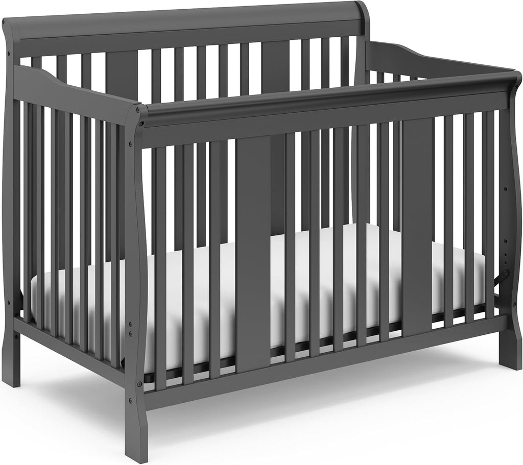 Espresso 4-in-1 Convertible Crib with Adjustable Height Mattress Y494