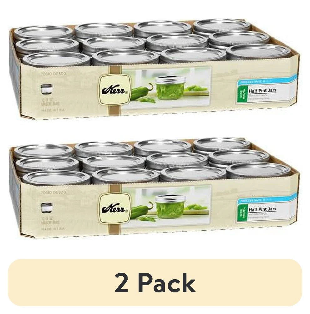 Wide Mouth Half-Pint 8 oz. Mason Jars with Lids and Bands, 12 Count F728796