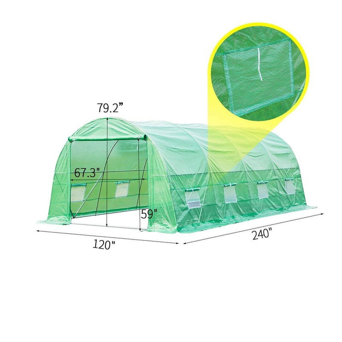 20' x 10' x 7' Portable Greenhouse Tunnel Tent M74275