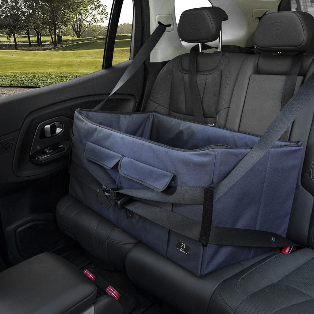 Deep Blue Pet Car Booster Seat with 2 Safety Leashes A3000