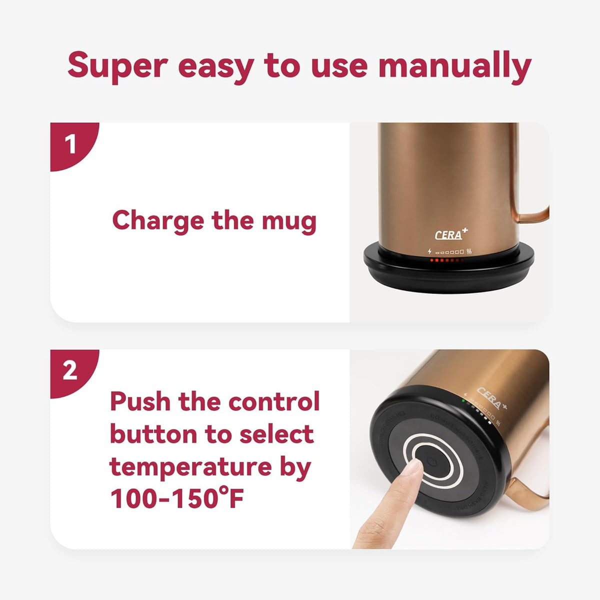 Temperature Controlled Smart Mug 2, Self-Heating Coffee Mug with Lid, 14 oz G866