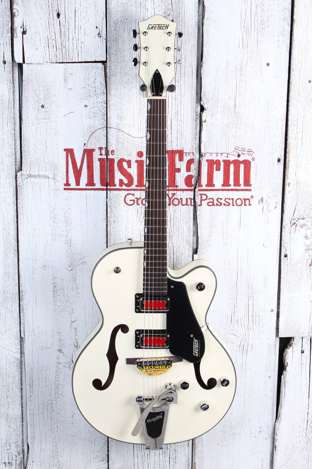 Matte Vintage White Hollow Body Electric Guitar E51264