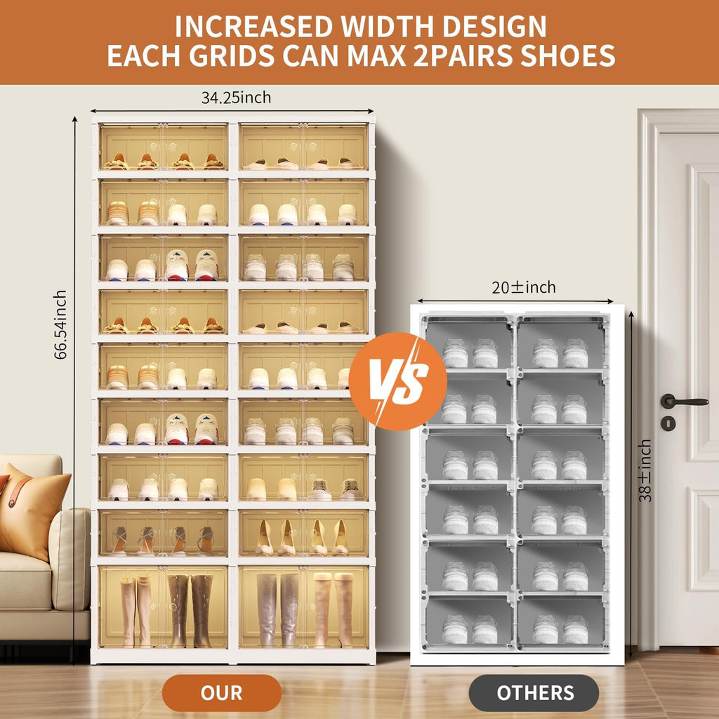 9 Tier Foldable Plastic Shoe Rack Organizer J2178
