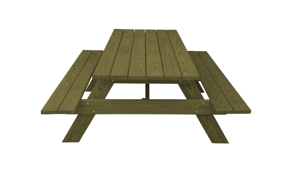 Green Solid Wood Outdoor Picnic Table S5401