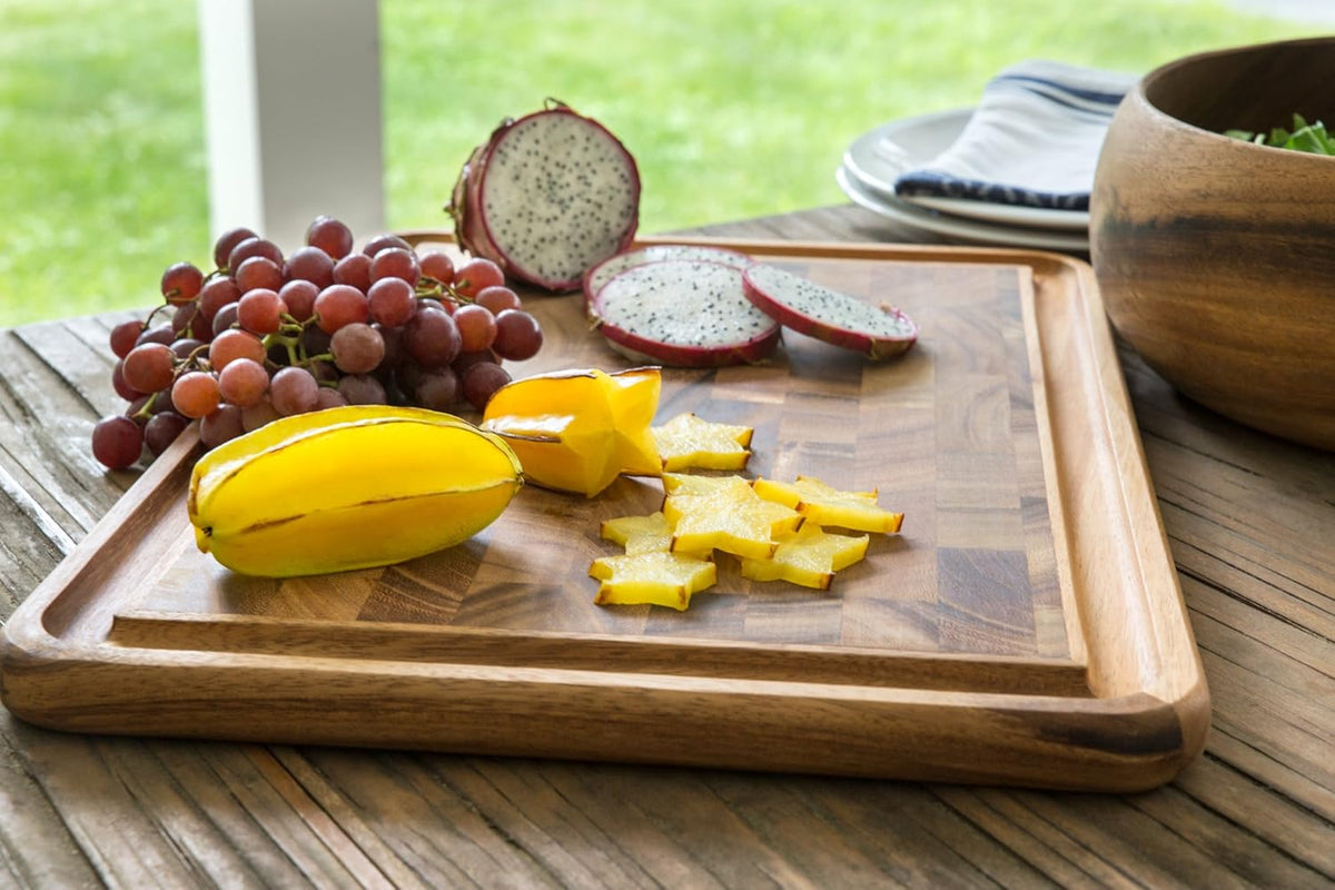 Acacia Wood End Grain Board with Channel O6030