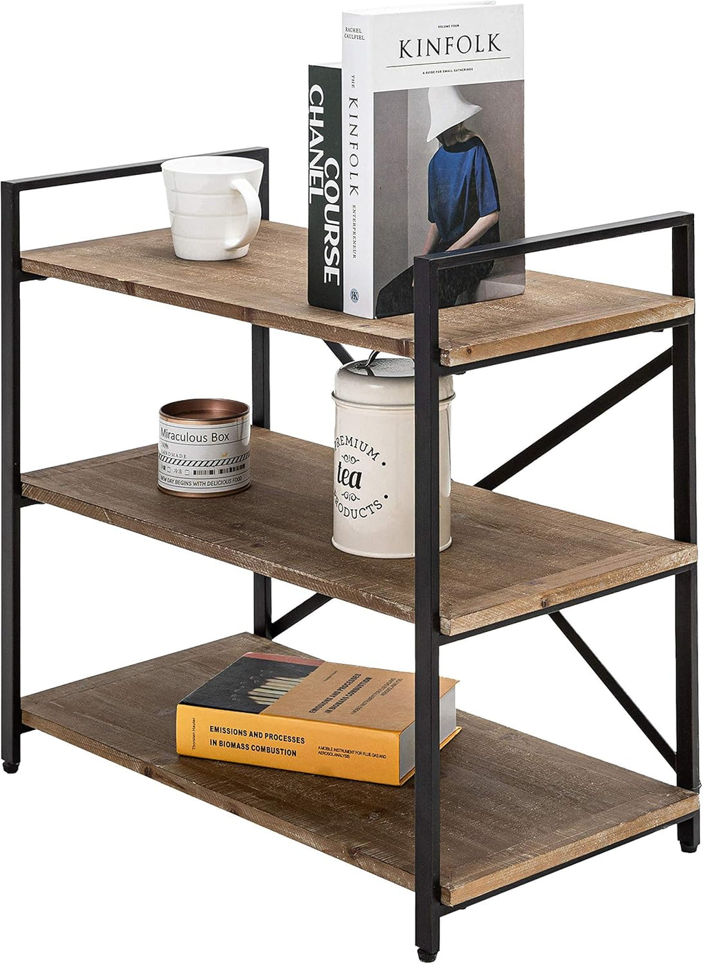Solid Wood 3 Tier Bookshelf Storage Rack M714773