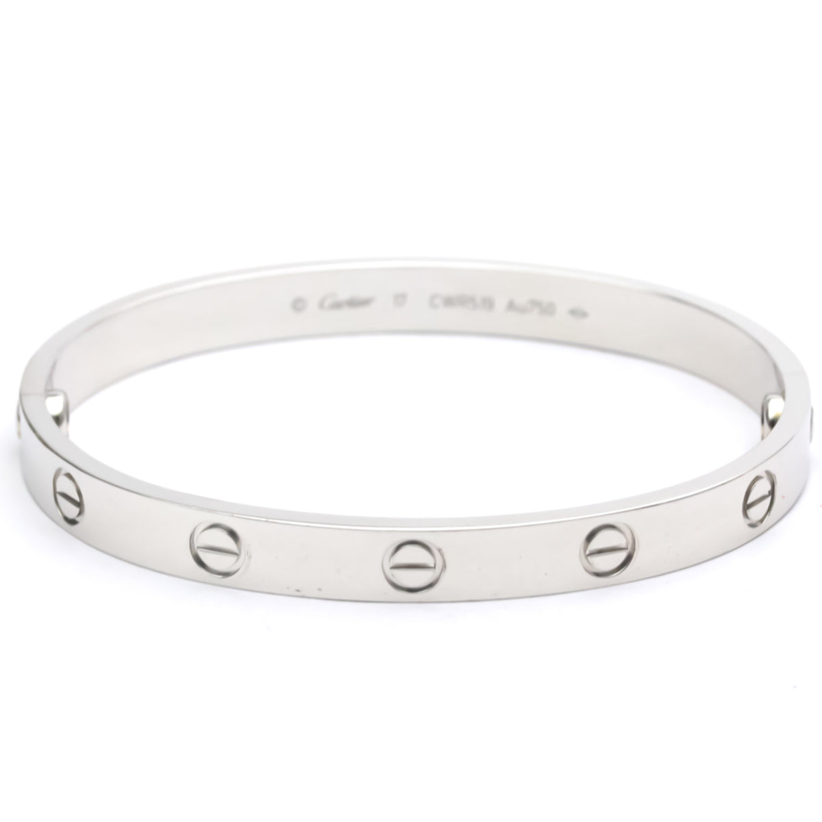 18K White Gold Love Bracelet Bangle C105