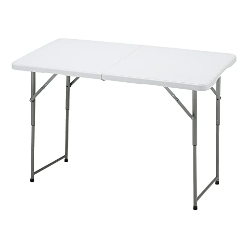 4ft Portable Plastic Folding Table with Adjustable Height J420717