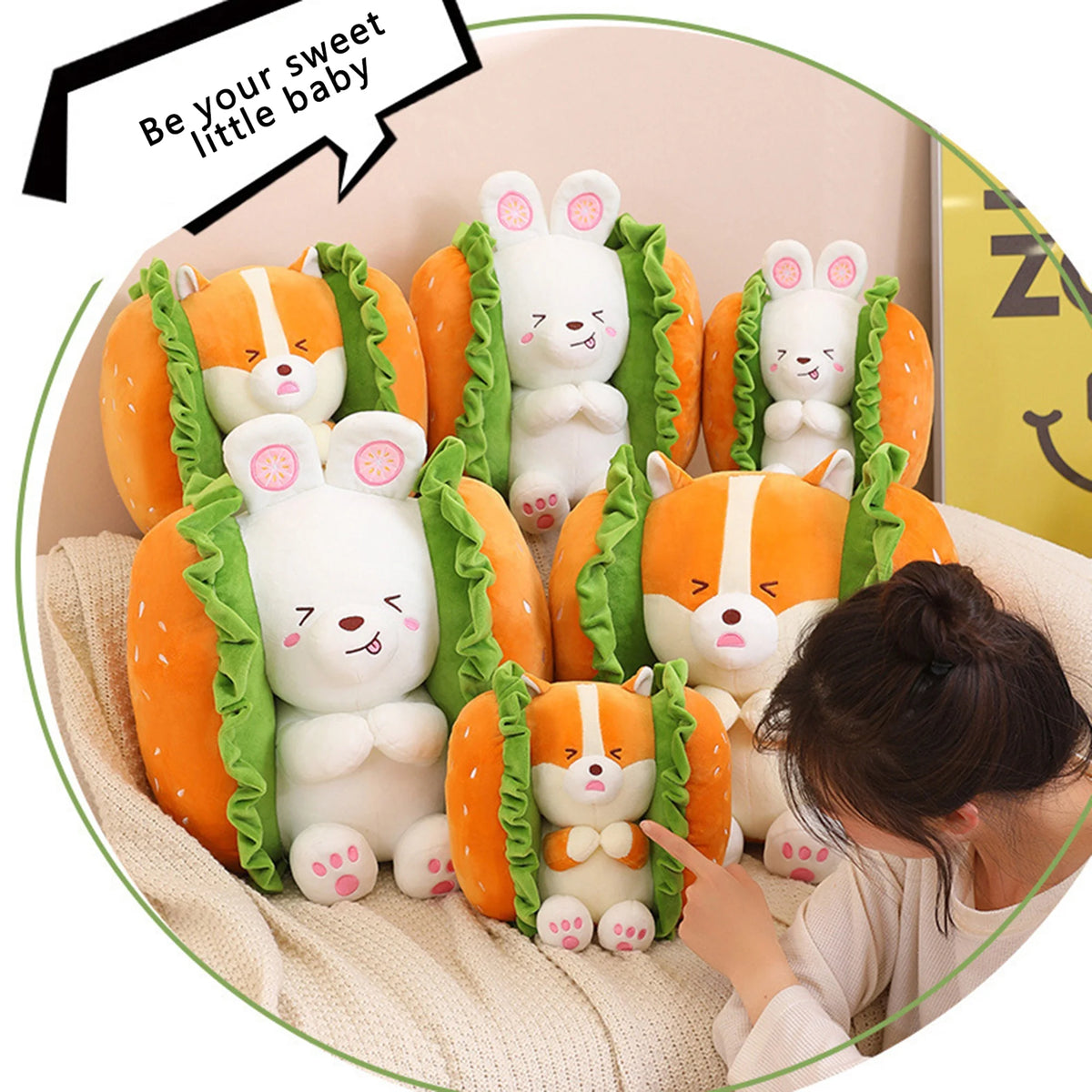 Fuzzy Hamburger Plush Toy U946