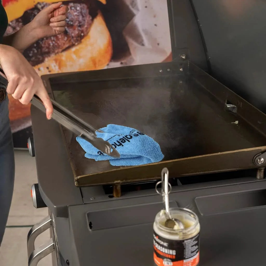 22 inch Blackstone Griddle with Hood and Grill Stand, Foldable Outdoor Flat Top Grill Propane Portable Gas Grill, BBQ Grill with Blackstone Accessories, Seasoning, and Wholesalehome Gloves & Cloth L724667