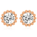 14K Gold Flower Stud Earrings K712036
