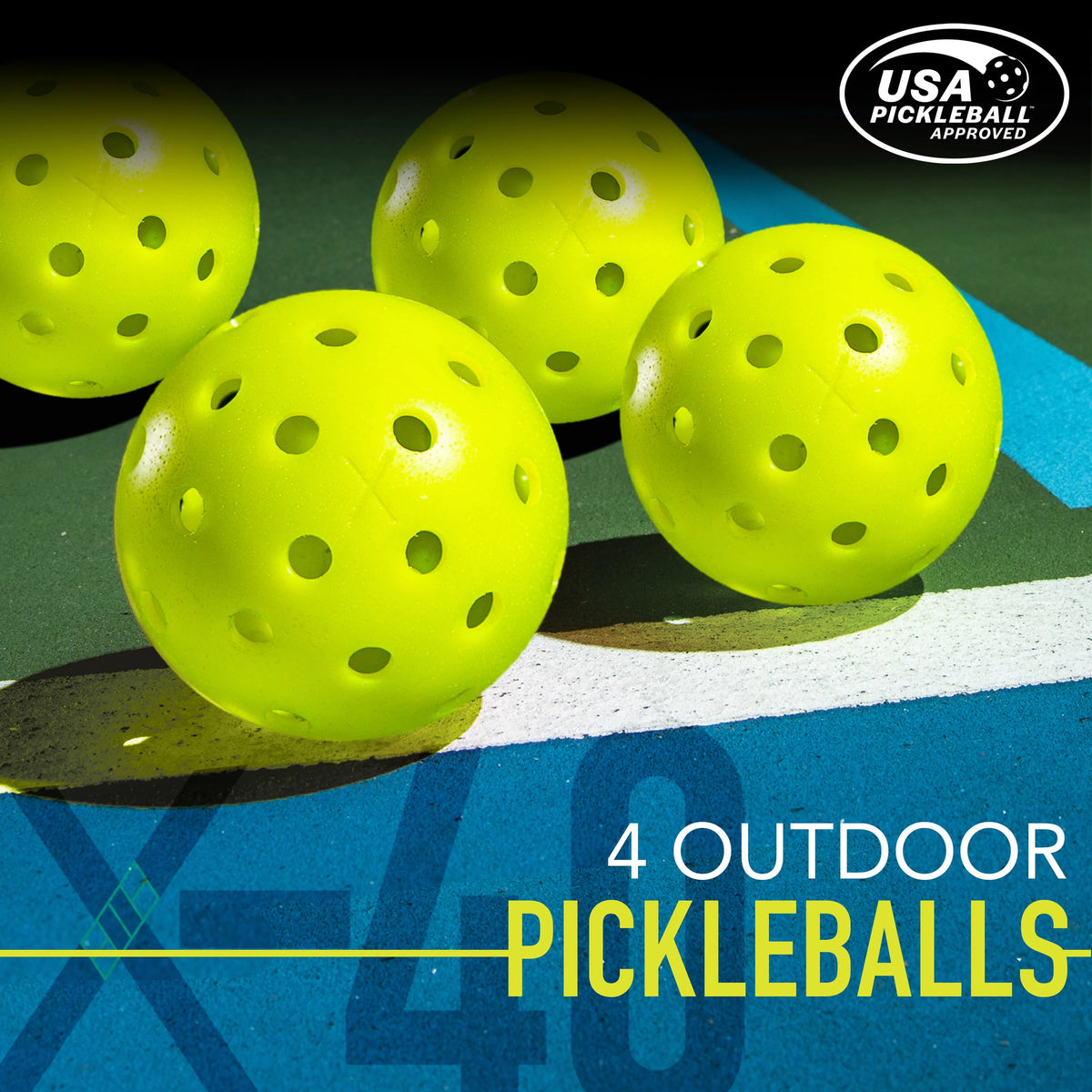 Wooden Pickleball Paddle 4 Player Paddle and Ball Set F798056