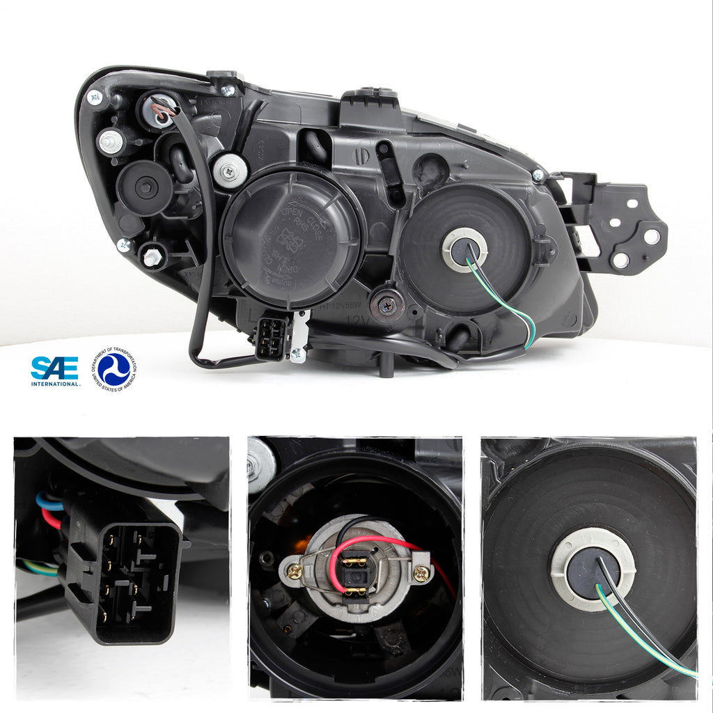 Chrome Housing Clear Lens Projector Headlights K722