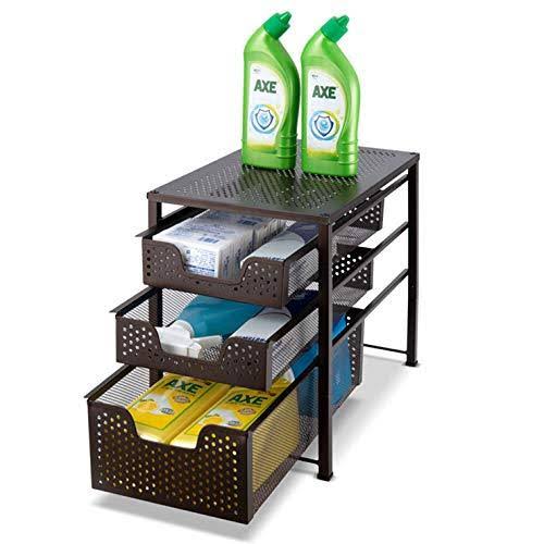Bronze 3 Tier Sliding Cabinet Organizer P803