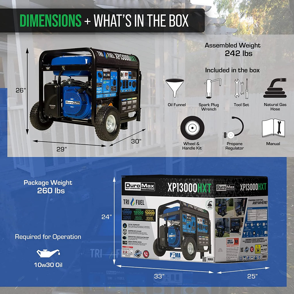 13,000 Watt Tri-Fuel Portable Generator K97806