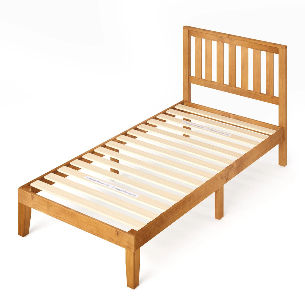 Wood Platform Bed with Headboard, Full H20824