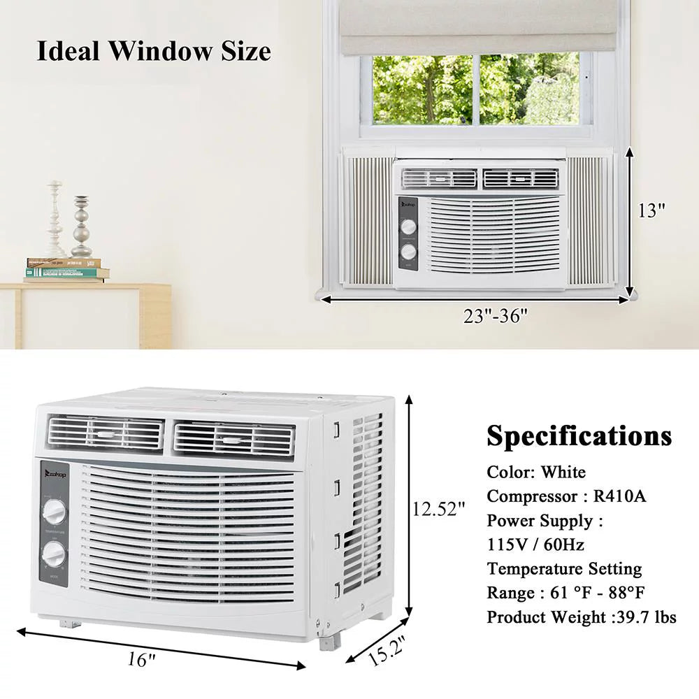 5000BTU White Window Air Conditioner S841