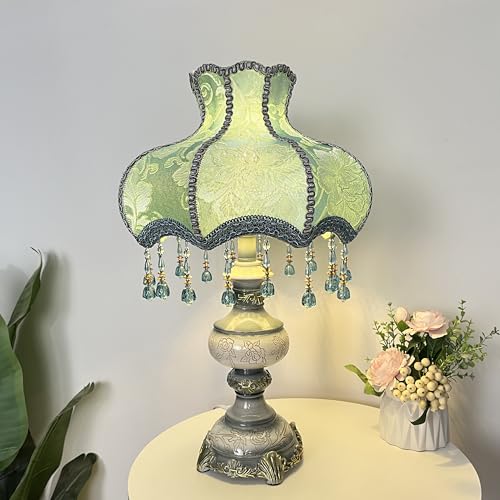 Blue Flower Decorative Table Lamp with Bead Curtain Y1822
