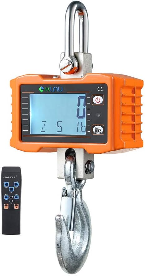Industrial Hanging Crane Scale 1 Ton 2000 lb LCD Display with Backlight Silver I833234