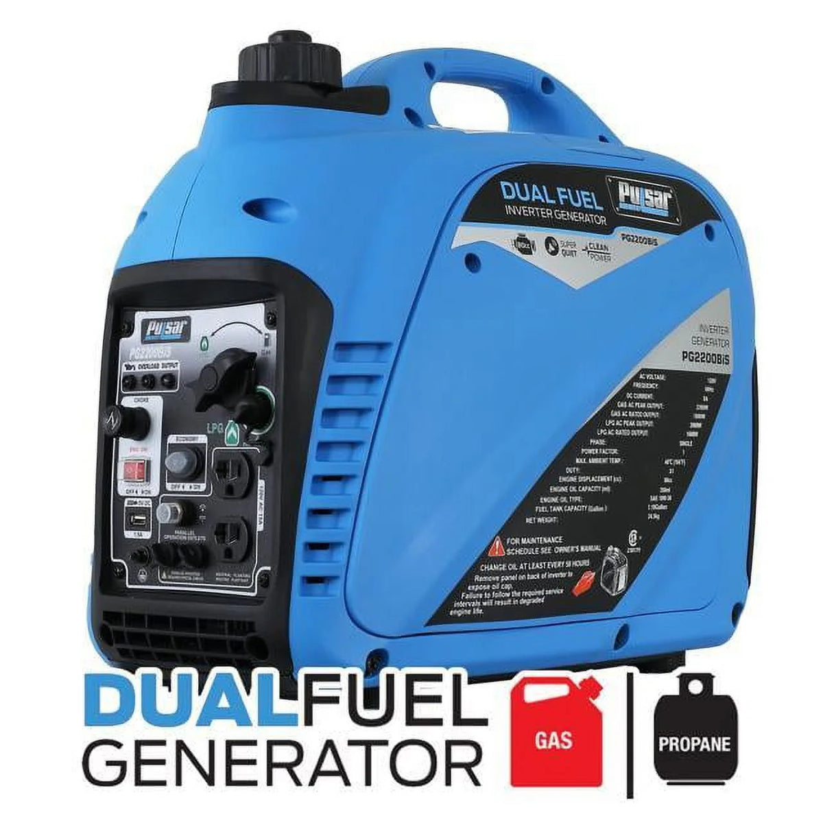2200W Portable Dual Fuel Inverter Generator K94474
