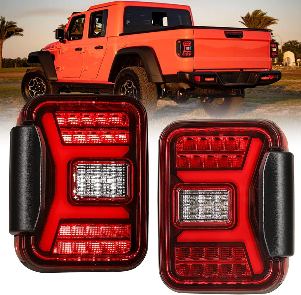 Smoke Black LED Tail Lights Assembly for 2019 2021 JEEP Gladiator JT O722