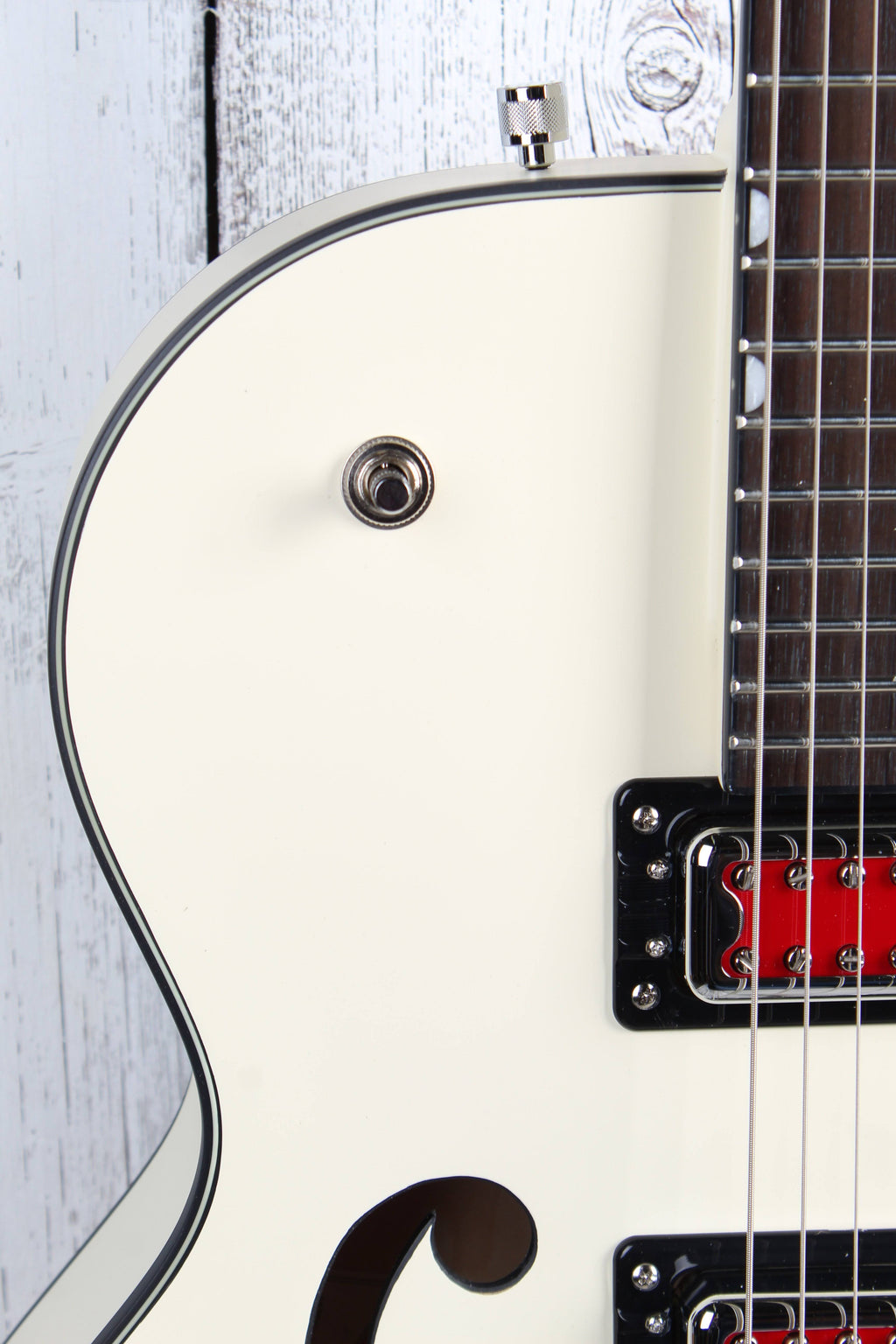 Matte Vintage White Hollow Body Electric Guitar E51264