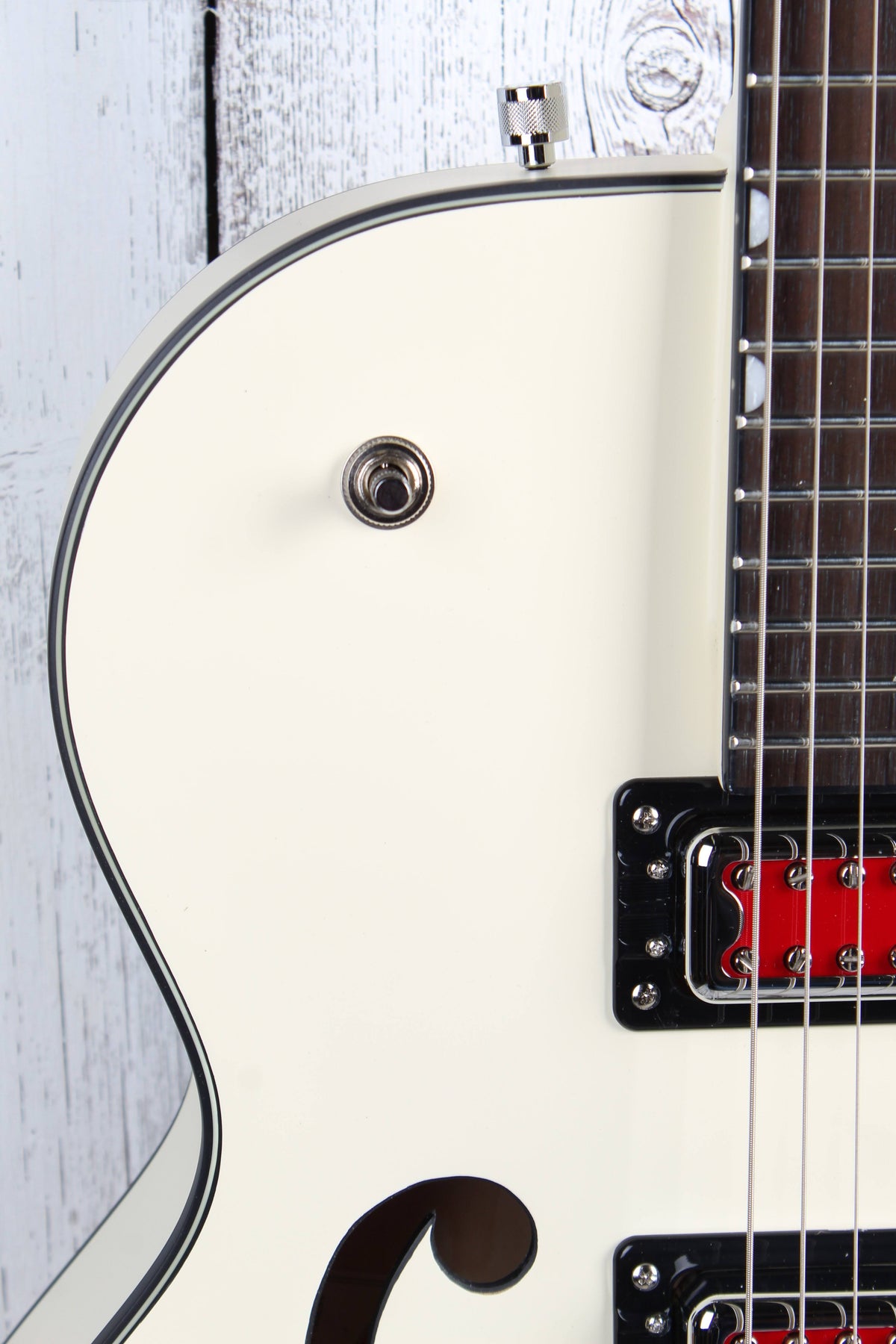 Matte Vintage White Hollow Body Electric Guitar E51264