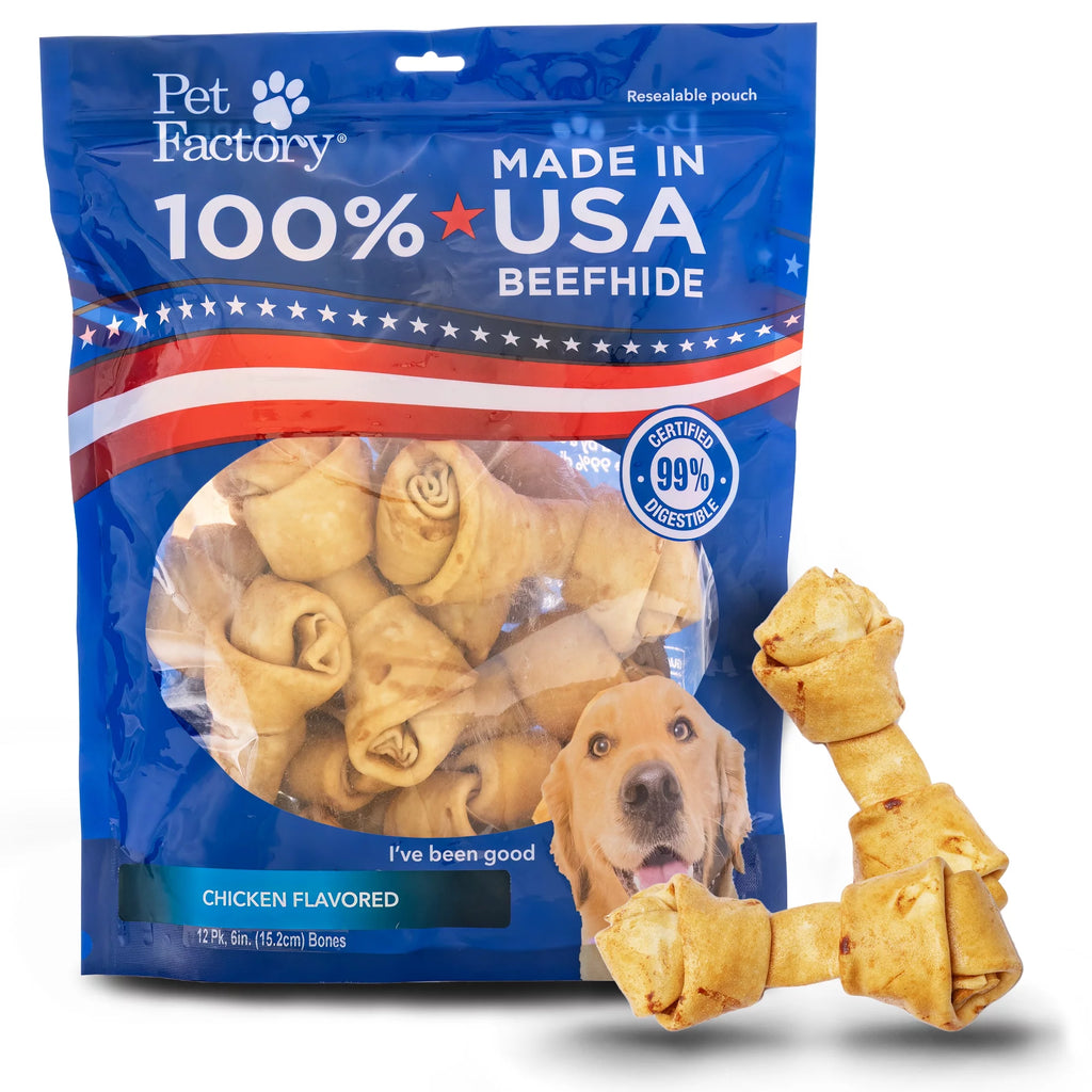 Beefhide Bones Chicken Flavored 6", 12 Count W57701