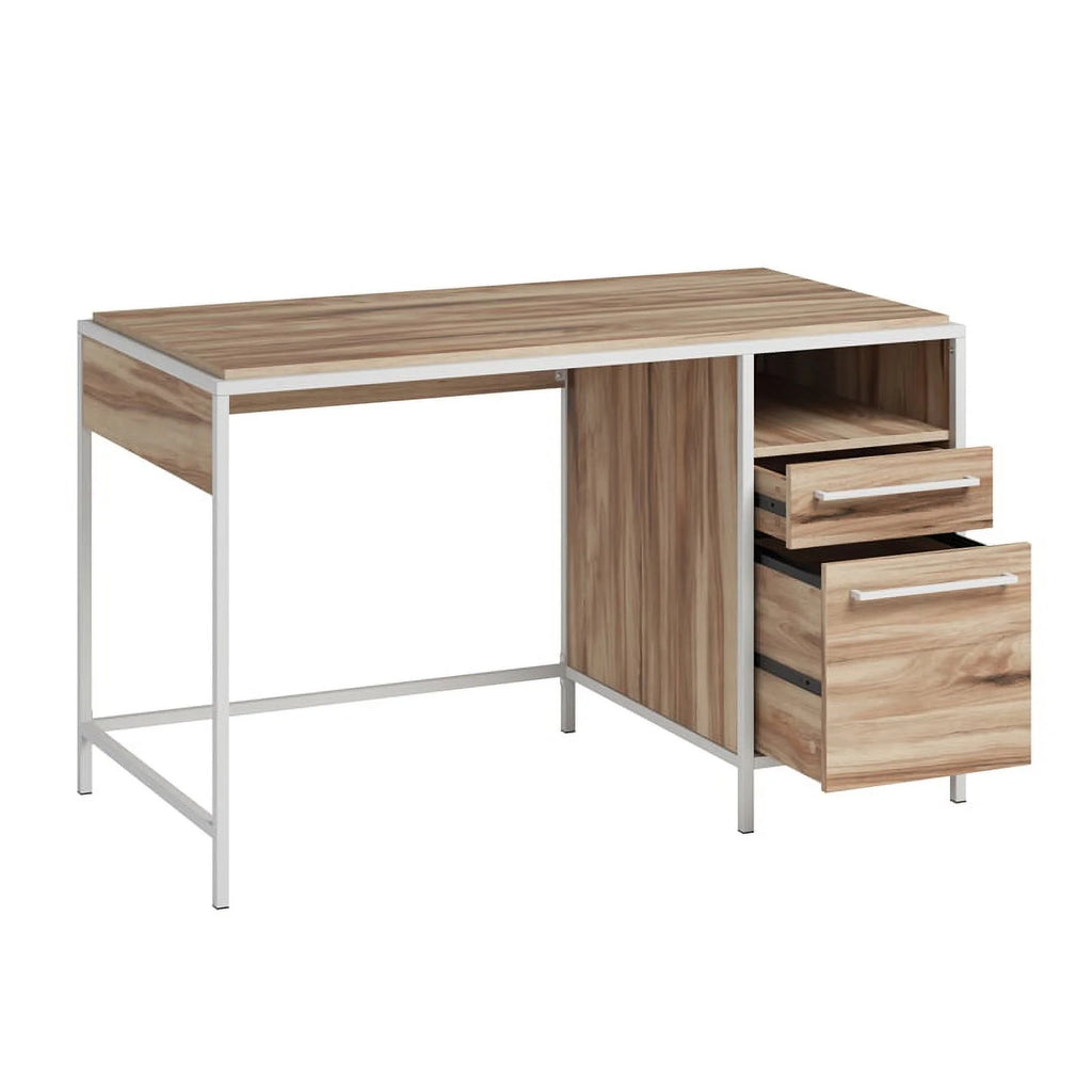 Kiln Acacia Brown Engineered Wood Metal Desk X3508
