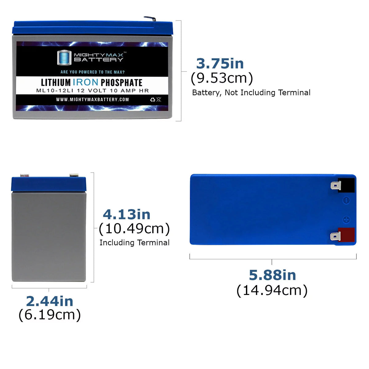 12V 10AH Lithium Replacement Battery 3 Pack P7714