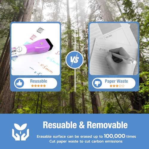 Magnetic Dry Erase Whiteboard Sheets for Refrigerator, 5 Sheets, 4x10" F822394