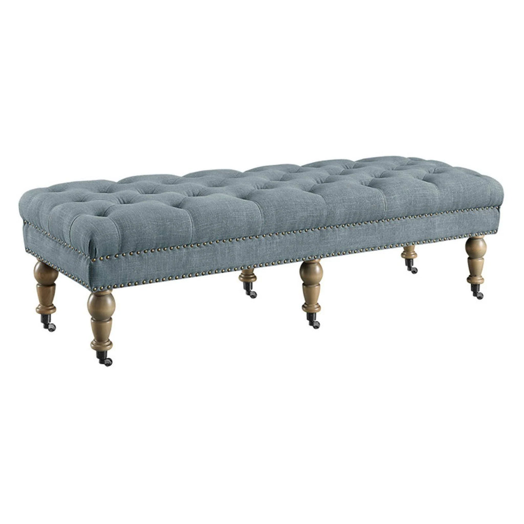 Washed Blue Linen Bench Z95707