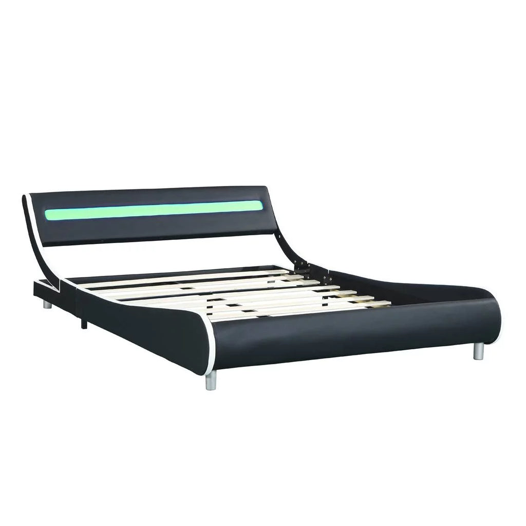 Faux Leather Upholstered Platform Bed Frame Queen Size G272834