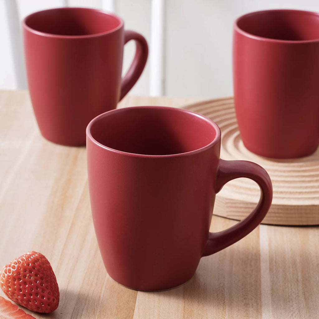 32-Piece Stoneware Dinnerware Set Red X798