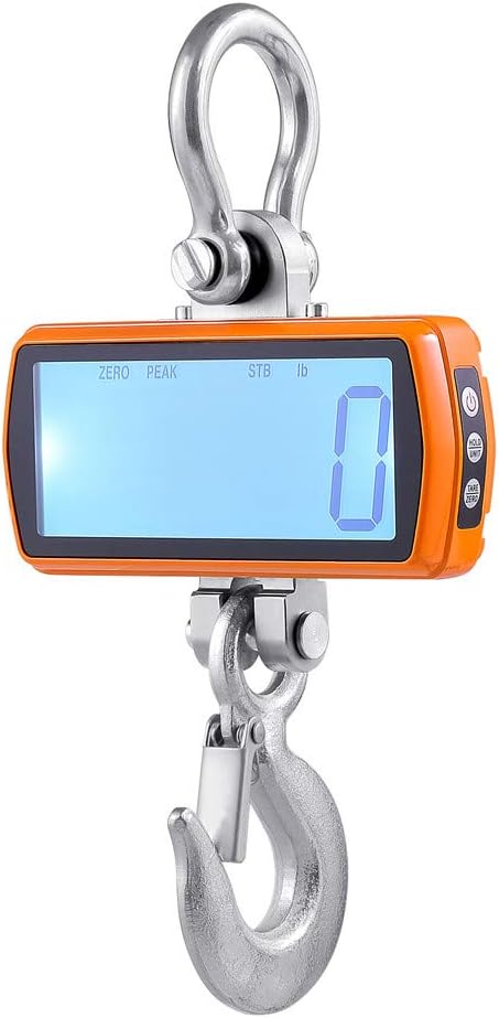 Industrial Hanging Crane Scale 1 Ton 2000 lb LCD Display with Backlight Silver I833234