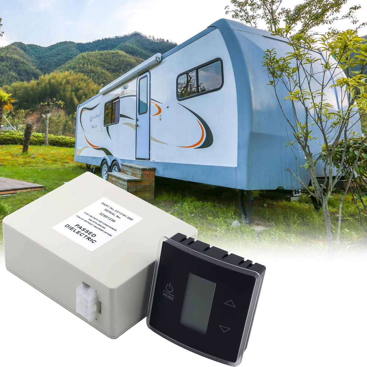 Black Wall Thermostat Relay Box for RV Camper Conditioners T401169