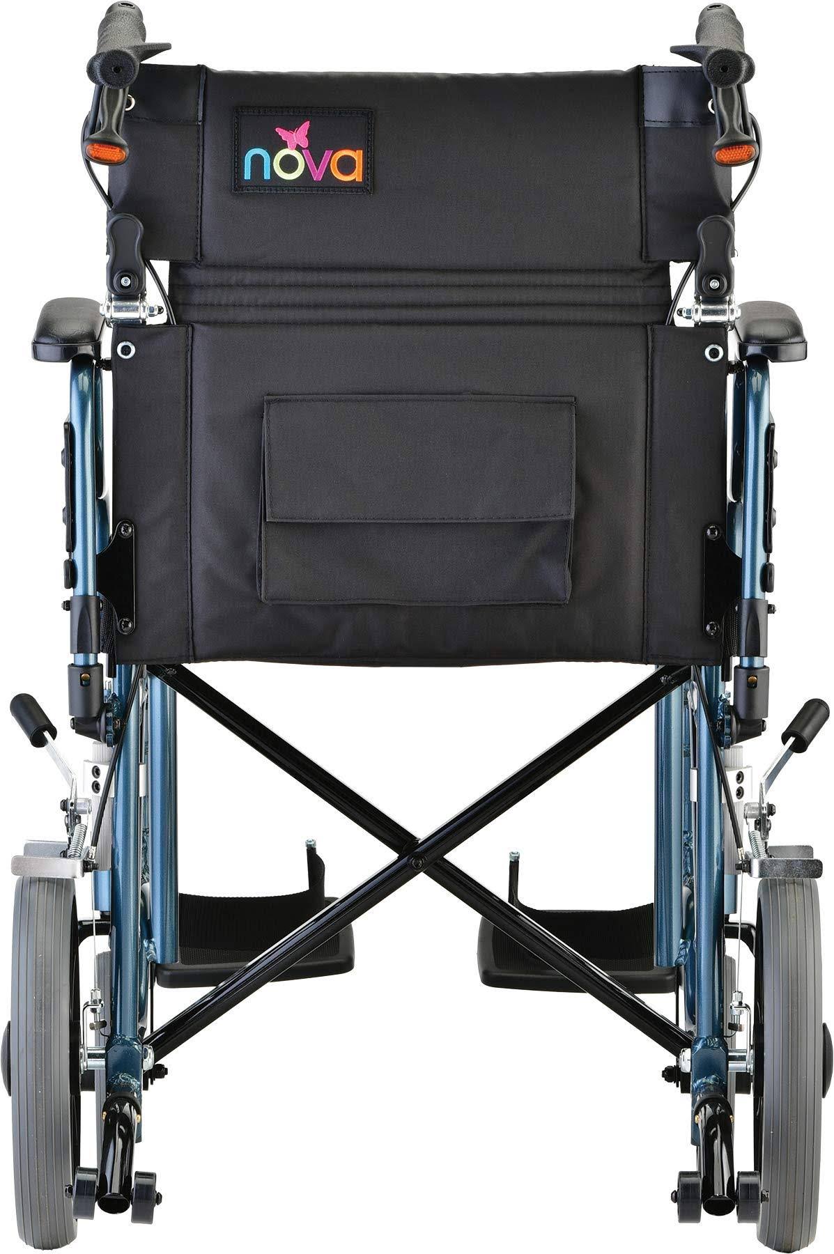 Lightweight Transport Chair with 12” Rear Wheels Blue O221425