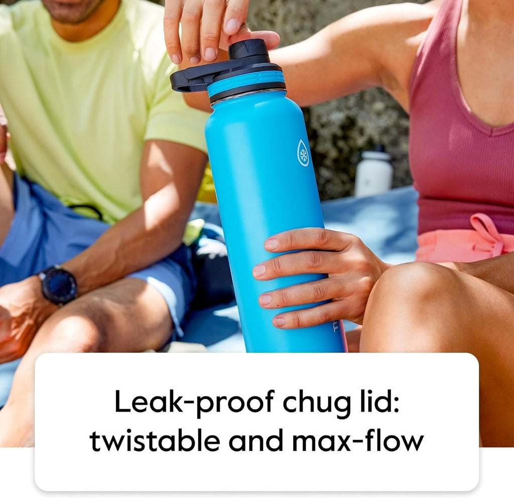 24 oz Double Wall Vacuum Insulated Stainless Steel Water Bottles 2-Pack, Black/Malachite Y861