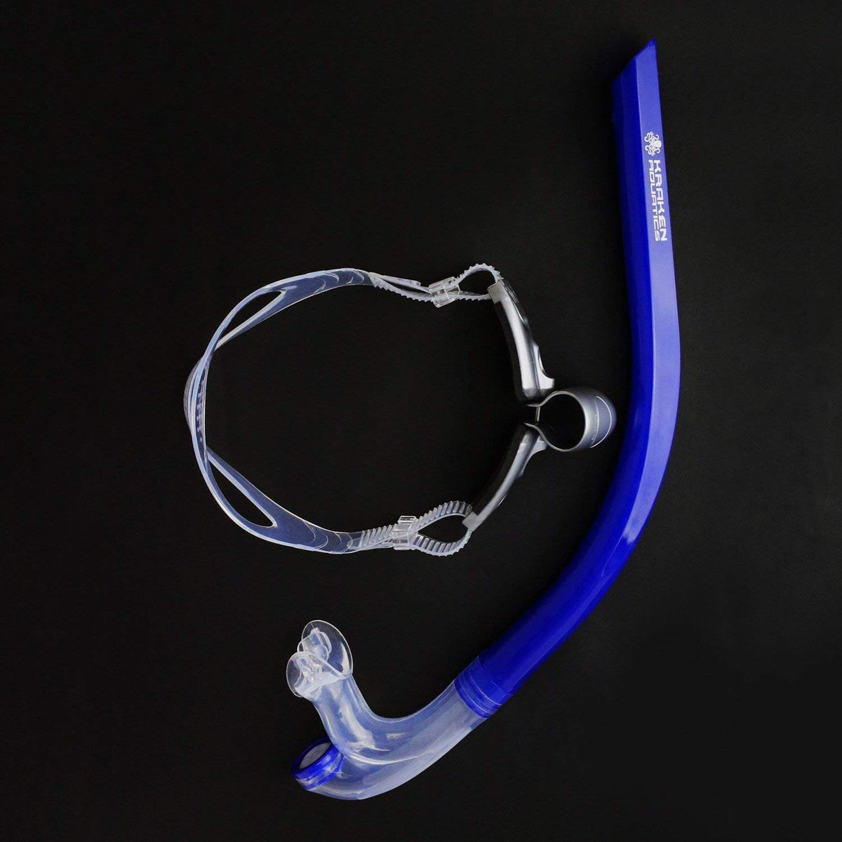 Blue Center Mount Snorkel with Silicone Mouthpiece and One-Way Purge Valve C30816