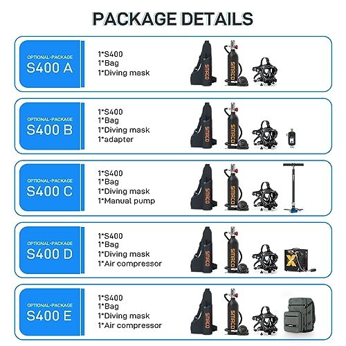 Mini Scuba Tank with 1L Capacity Detachable Diving Mask Package F571347
