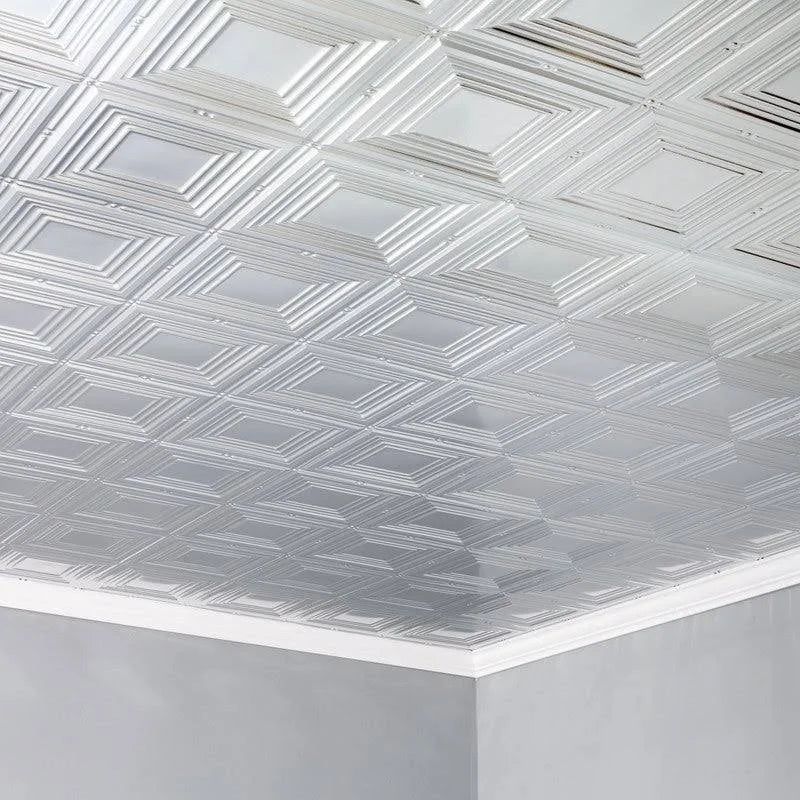 Brushed Aluminum Glue Up Ceiling Tile 5 Pack H518