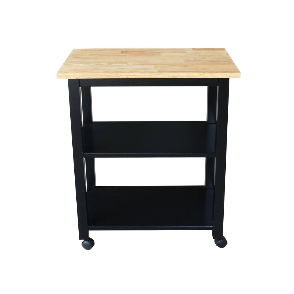 Black & Natural Microwave Cart W65014